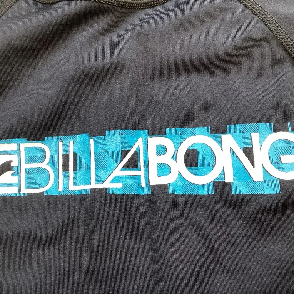Kids Billabong UPF 50+ Long Sleeve Rashguard Swim Shirt Black 12